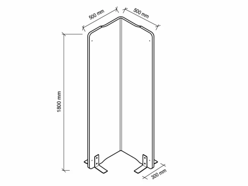 Hammerbacher Akustikstellwand Ecke 50+50 cm, Ansicht 2