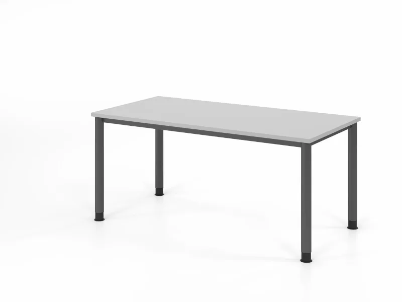 Schreibtisch höheneinstellbar 160x80 Lichtgrau, Gesamtansicht