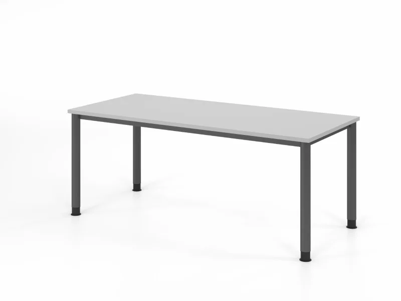 Schreibtisch höheneinstellbar 180x80 Lichtgrau, Gesamtansicht