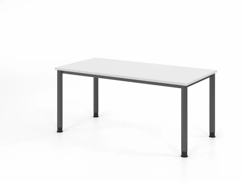 Schreibtisch höheneinstellbar 160x80 Weiß, Gesamtansicht
