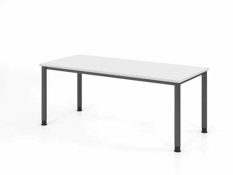 Schreibtisch höheneinstellbar 180x80 Weiß, Gesamtansicht