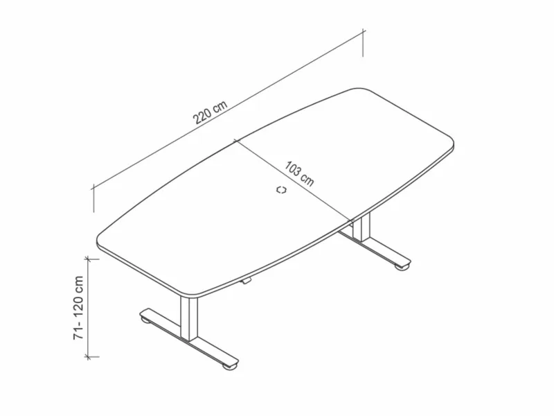 Hammerbacher Konferenztisch 220 cm elektrisch, Ansicht 4