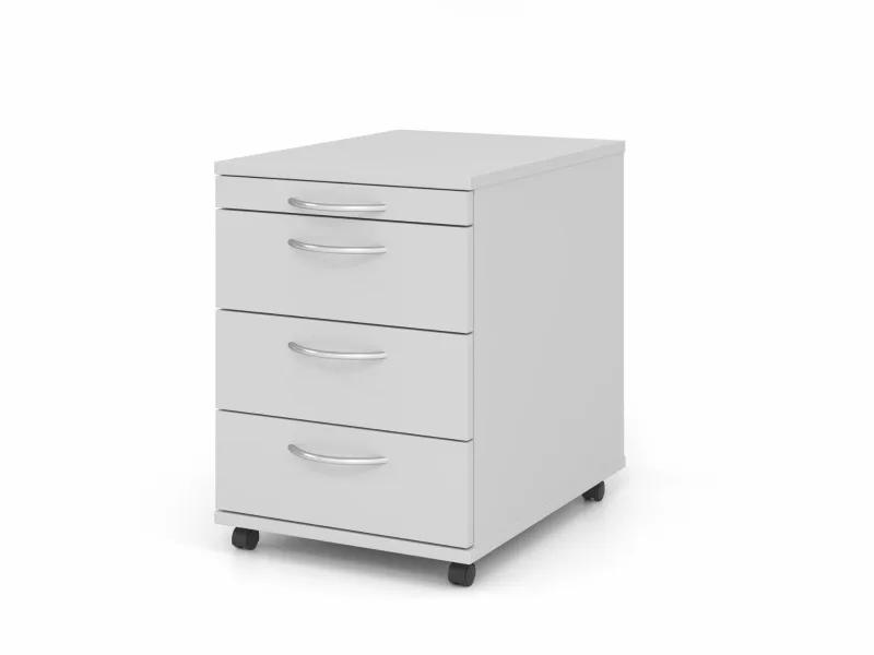 Hammerbacher Rollcontainer Basic Lichtgrau, Gesamtansicht