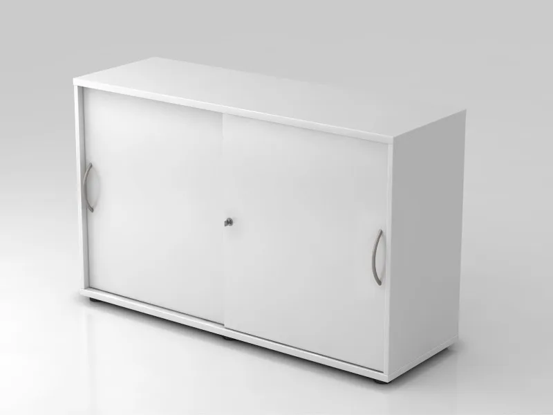 Schiebetürenschrank 120 cm Weiß, Gesamtansicht