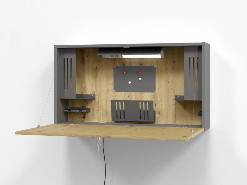 Wandschreibtisch klappbar 120 cm Graphit