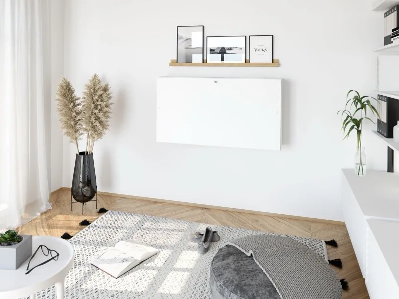Wandschreibtisch klappbar 120 cm Weiß, Ansicht 3
