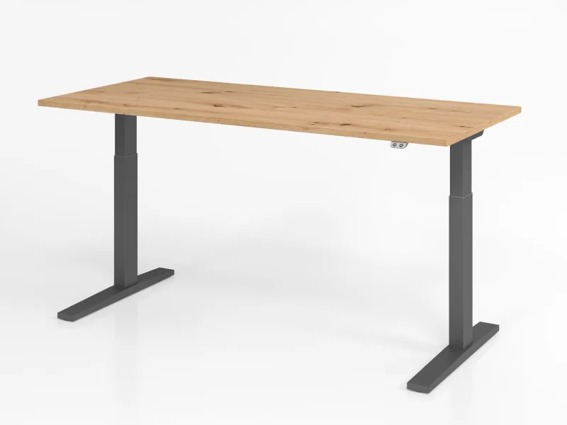 Hammerbacher Steh-Sitz-Schreibtisch 180×80 Asteiche, Produktansicht